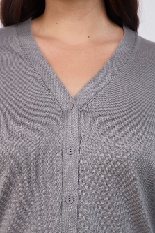 Кардиган вязаный на пуговицах, светло-серый