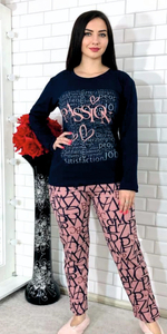 Пижама женская штаны+футб д/р (фланель) П0008-2 норма