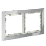 Рамка стеклянная VOLTUM S70 на 2 поста, (сталь, стекло)