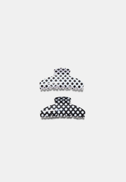 STRADIVARIUS Набор из 2 заколок для волос в горошек, черный