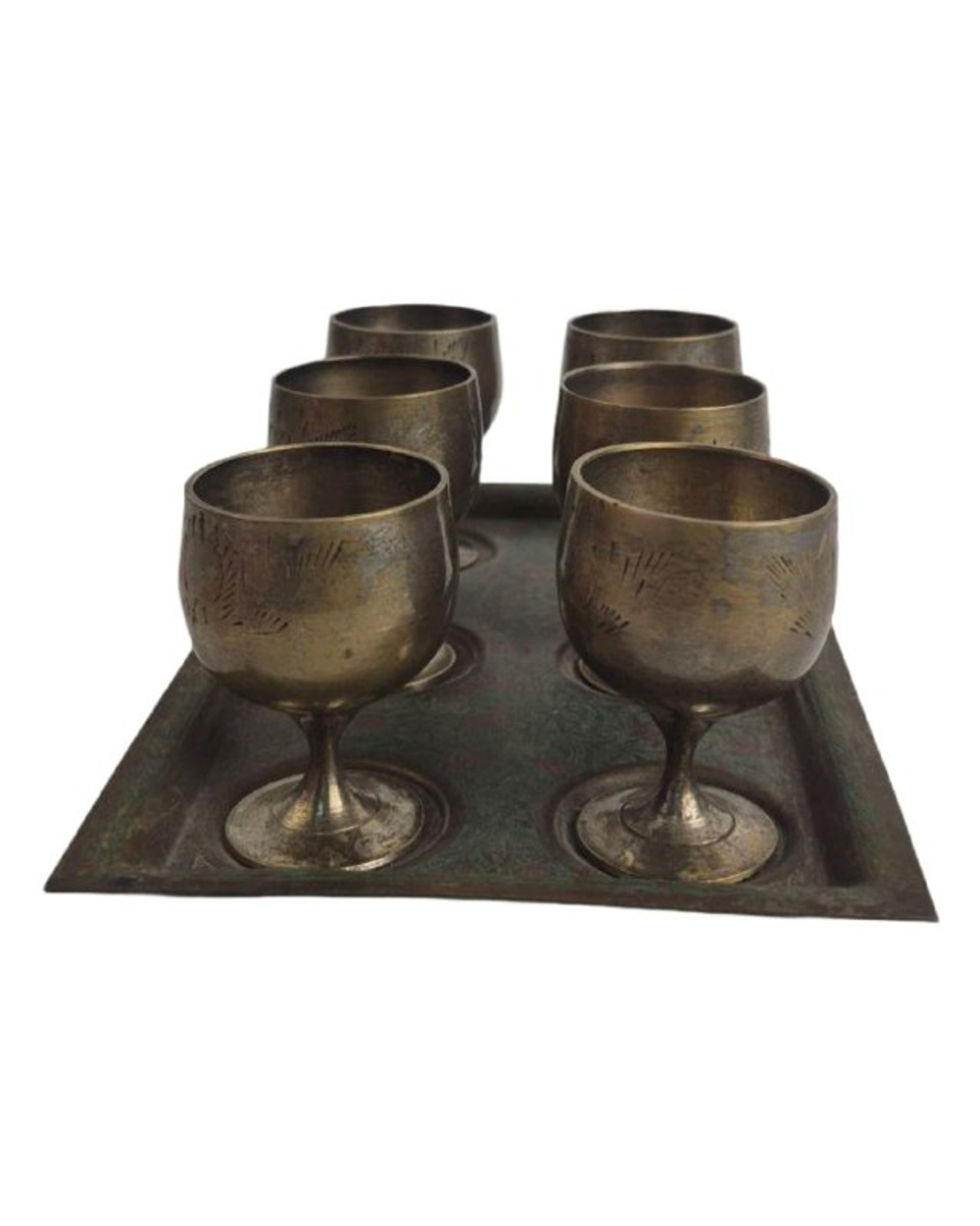 Набор 6 стопок на подносе Индия