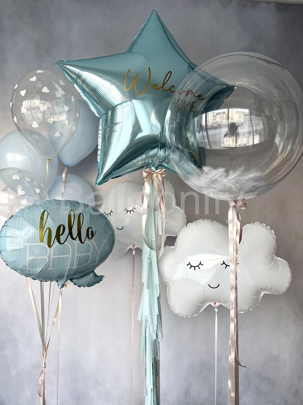 Набор шаров на выписку "Облачко" дизайн № 4