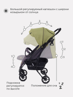 Коляска детская "LARGO STAR" RA054 Greek Olive