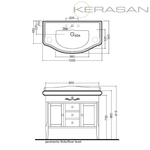 Тумба с раковиной Kerasan Retro 100 1 отверстие под смеситель, орех