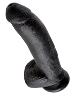 Чёрный фаллоимитатор 9  Cock with Balls - 22,9 см.