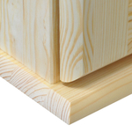 Шкаф навесной Бритта 1 дверь с карнизом из массива сосны для кухни и ванной, в натуральной отделке