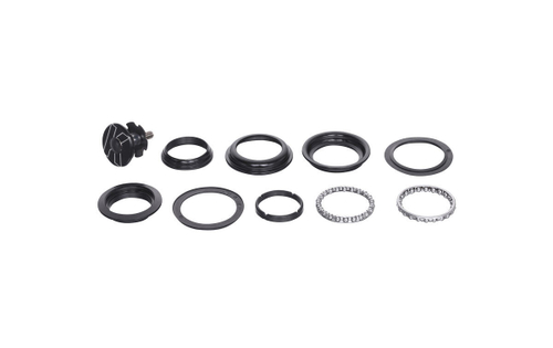 Рулевая колонка TRIX, 1-1/8", б/резьбовая, п/интегрированная, ZS 44/28,6 ZS 44/30, подшип. 5/32"x22- 2шт, с якорем, высота 11мм, черн.