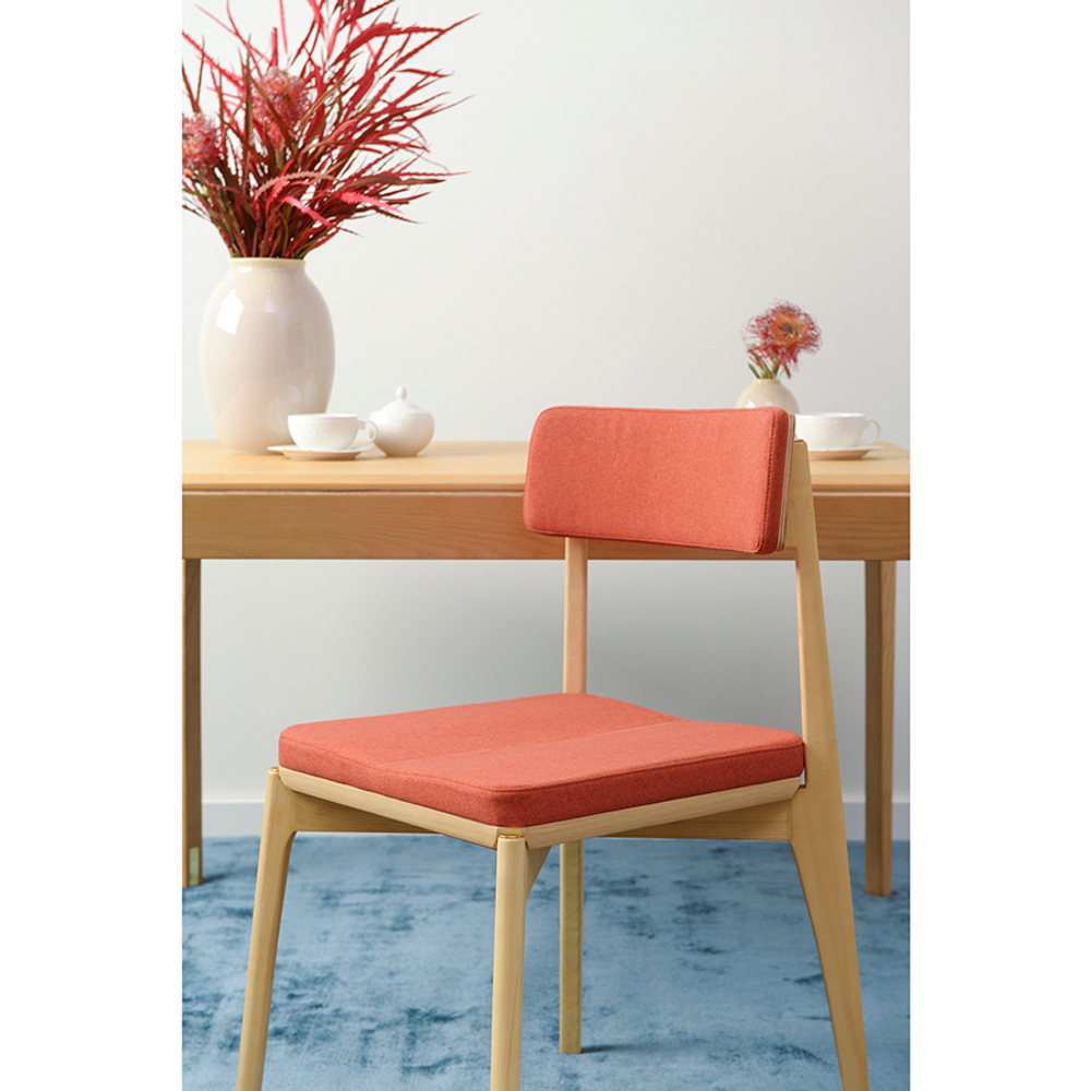 Стул aska, рогожка, ясень/красный