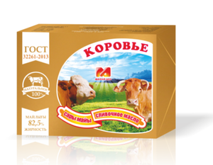 МАСЛО СЛИВОЧНОЕ КОРОВЬЕ 82.5% 180ГР МАСЛОДЕЛ