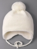 Шапка детская вязаная осенняя на завязках