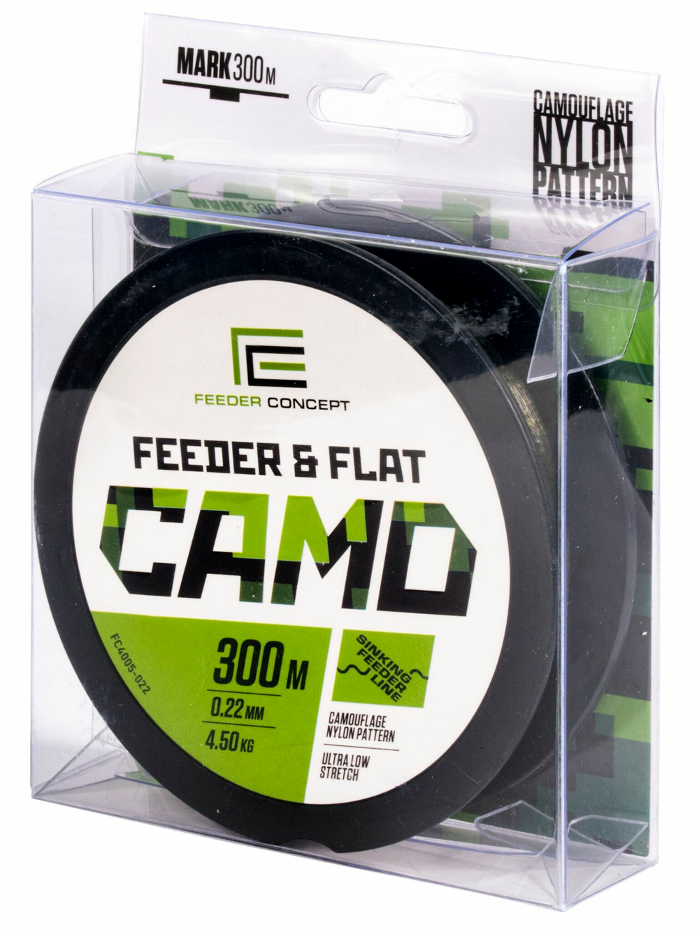 Леска монофильная Feeder Concept FEEDER&FLAT Camo 300м, 0.22мм
