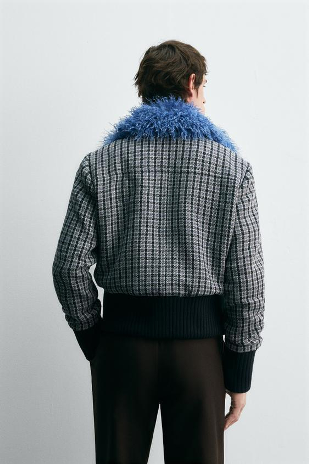 ZARA HARRY LAMBERT X DISNEY БОМБЕР В КЛЕТКУ С КОМБИНИРОВАННОЙ ОТДЕЛКОЙ, КОРИЧНЕВЫЙ/СИНИЙ