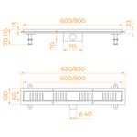 Душевой трап RGW SDR-34B (600)