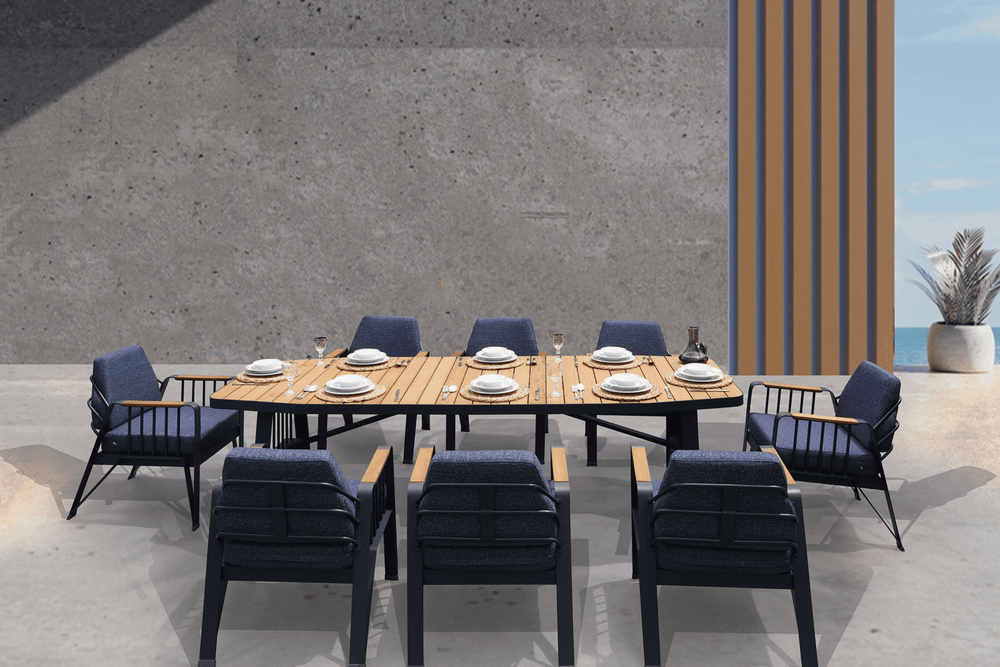 Столовая группа Ocean Dinning Set. Алюминий, ироко. Поставка 45 дней.