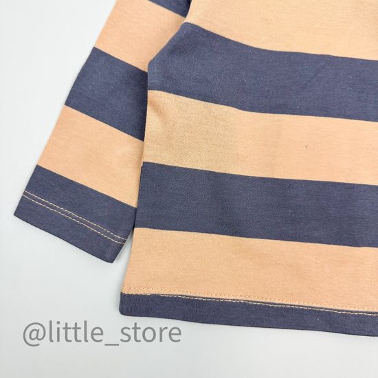 Лонгслив хлопковый "Мир животных" итальянский песок/полоска