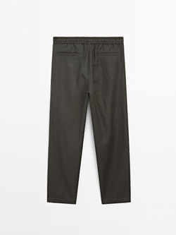 Massimo Dutti Брюки-джоггеры из 100% льна, темно-серый