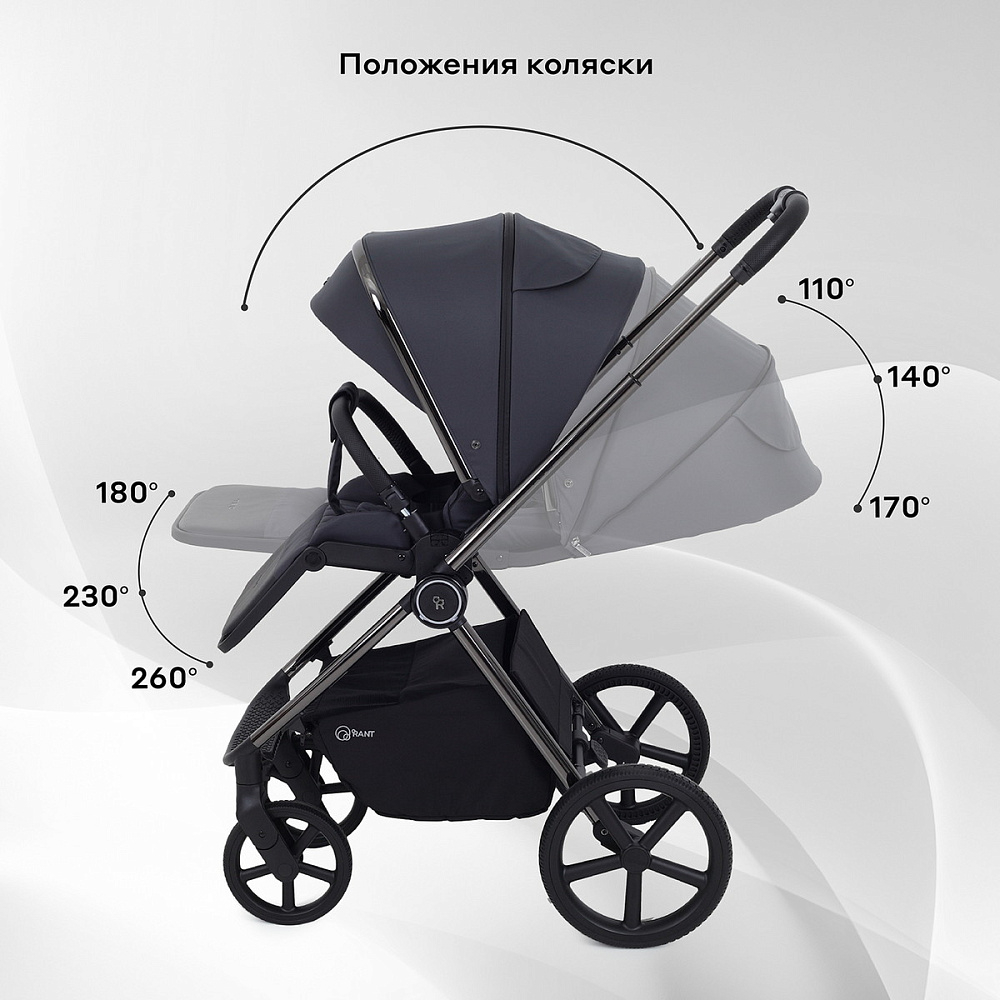 Детская коляска Rant Teo Black Chrome 3 в 1 Graphite