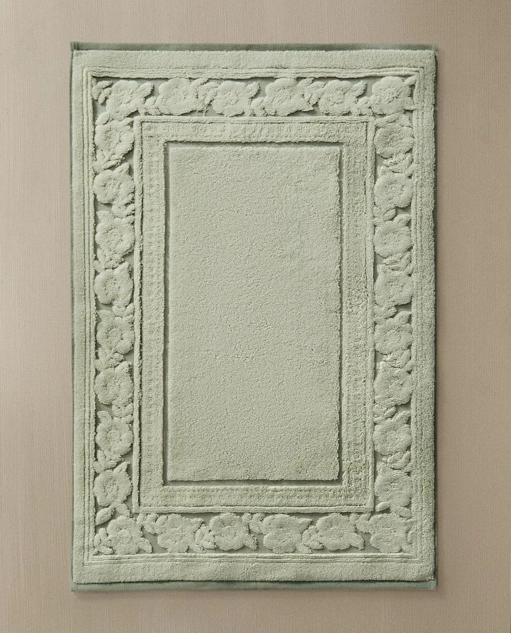Zara Home - Коврик для ванны с фаской akardow в цветы, зеленый, 50x80 см
