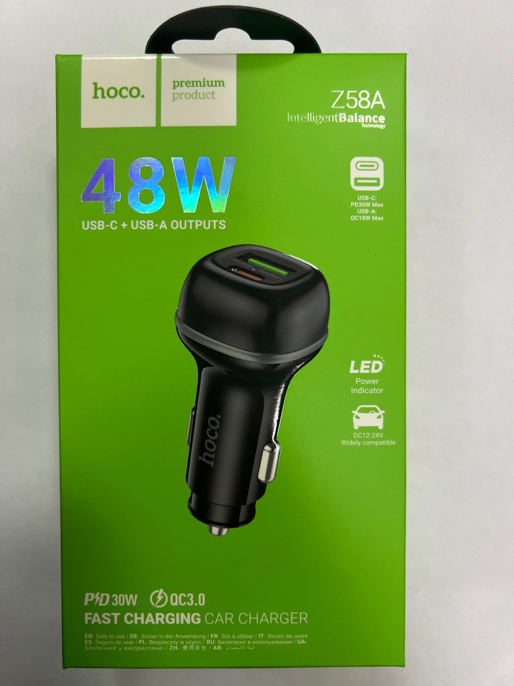 Автомобильное З/У hoco Z58A 48W