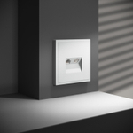 Розетка телевизионная встраиваемая VOLTUM S70 TV+RJ45 кат. 6, (белый матовый)