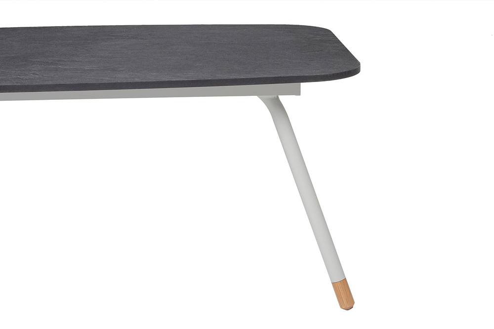 "Верона" журнальный стол из HPL 120х65, H40, каркас светло-серый (RAL 7035) муар, цвет столешницы "серый гранит"