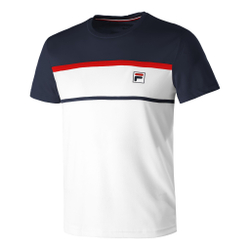 Мужское теннисное поло Fila Steve T-Shirt Men - White, Dark Blue
