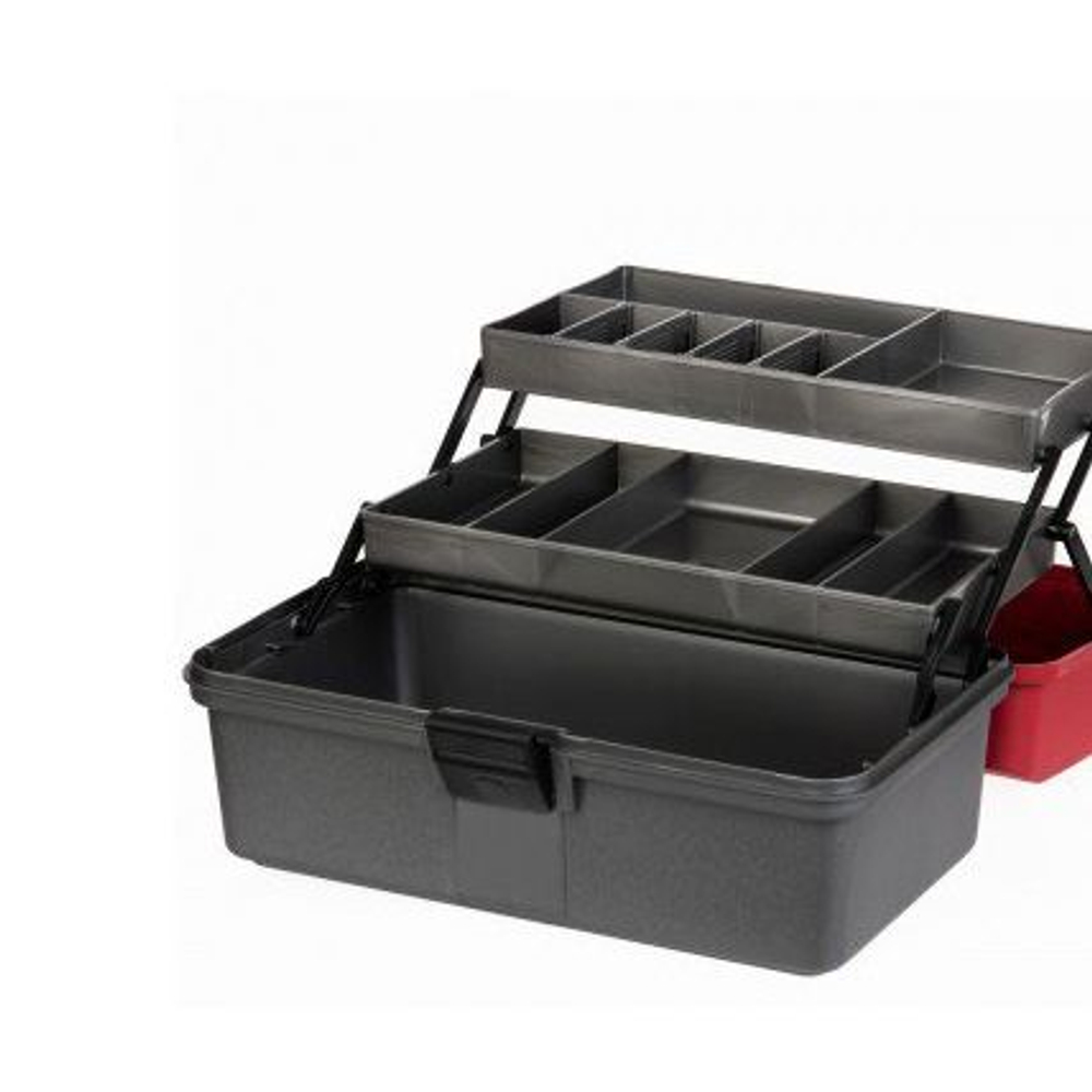 Ящик рыболовный для хранения снастей двухполочный синий