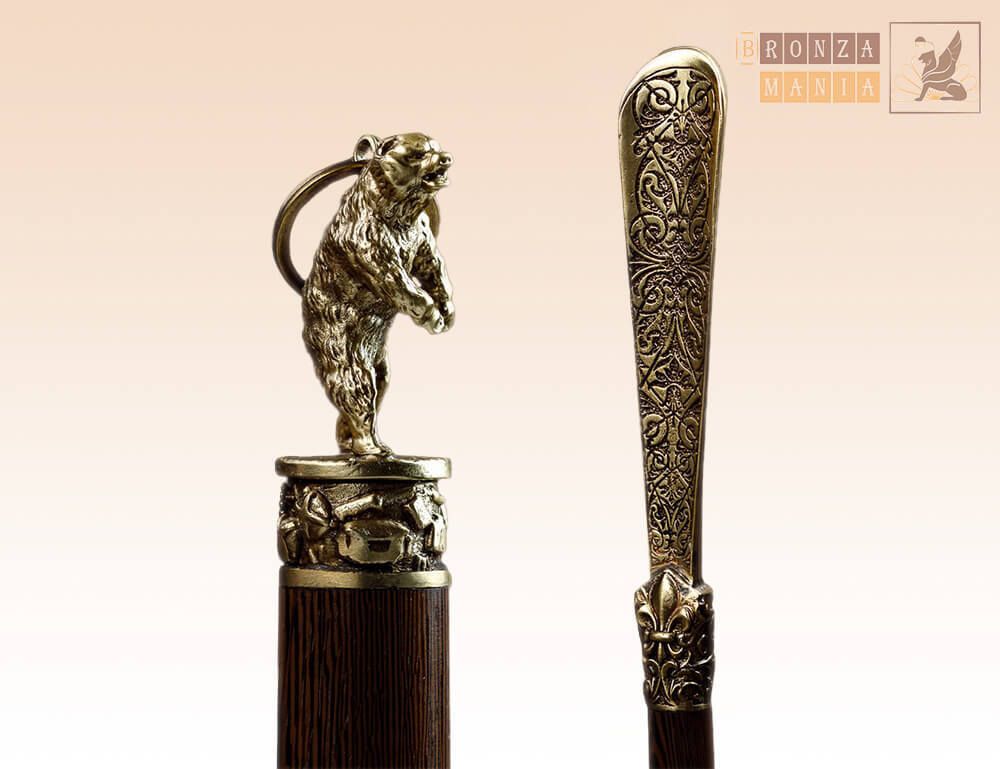 рожок для обуви Медведь стоит с крючком