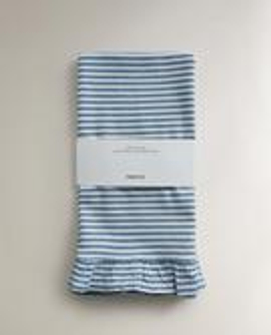 ZARA HOME КУХОННОЕ ПОЛОТЕНЦЕ В ПОЛОСКУ С ВОЛАНОМ, СИНИЙ