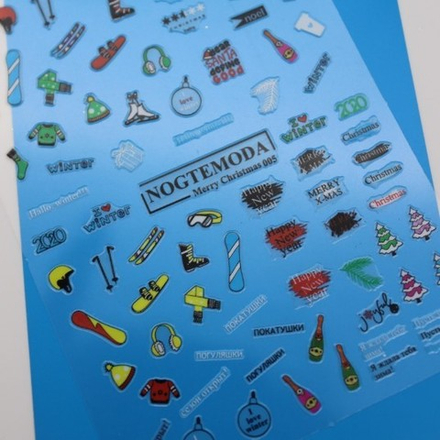 Наклейки новогодние MERRY CHRISTMAS NogteModa №005