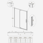 Душевая дверь Veconi Ottimo P20 GR, 1200x1900, графит брашинг, стекло тонированное матовое