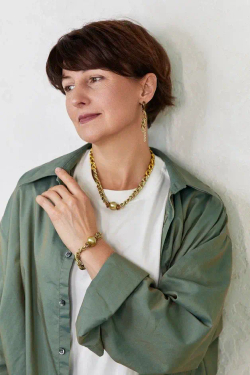 HMG 1332 Enamel chain olive чокер арт.1392