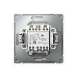 ARTGALLERY 2-клавишный ВЫКЛЮЧАТЕЛЬ КНОПОЧНЫЙ, 10АХ, механизм, быстрозажим. клем., АЛЮМИНИЙ