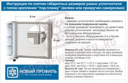 Схема замера по краям уплотнителя