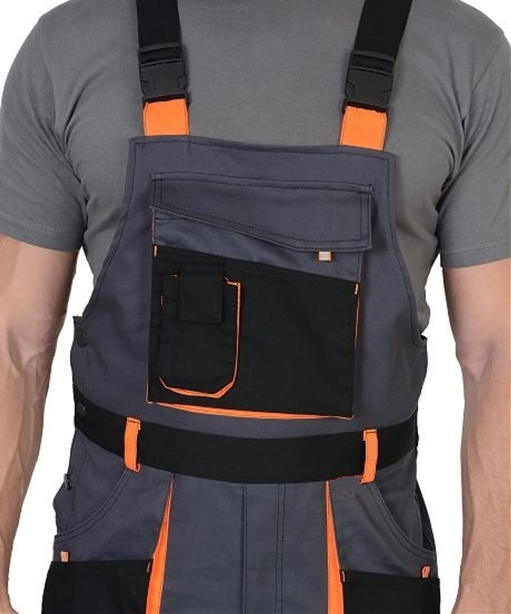 Костюм "Стрейч" темно-серый с оранжевым и черным