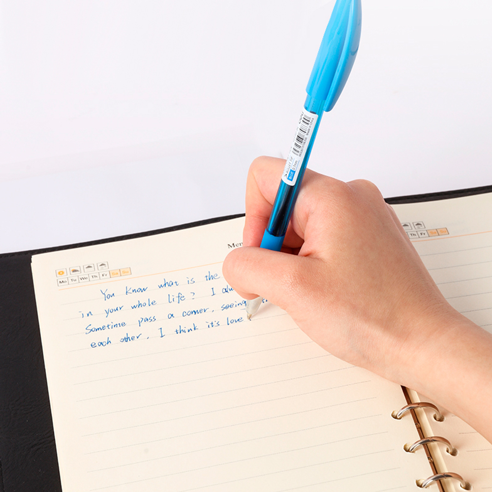 Ручка шариковая DELI "Q130", 0.7 мм, синяя, грип