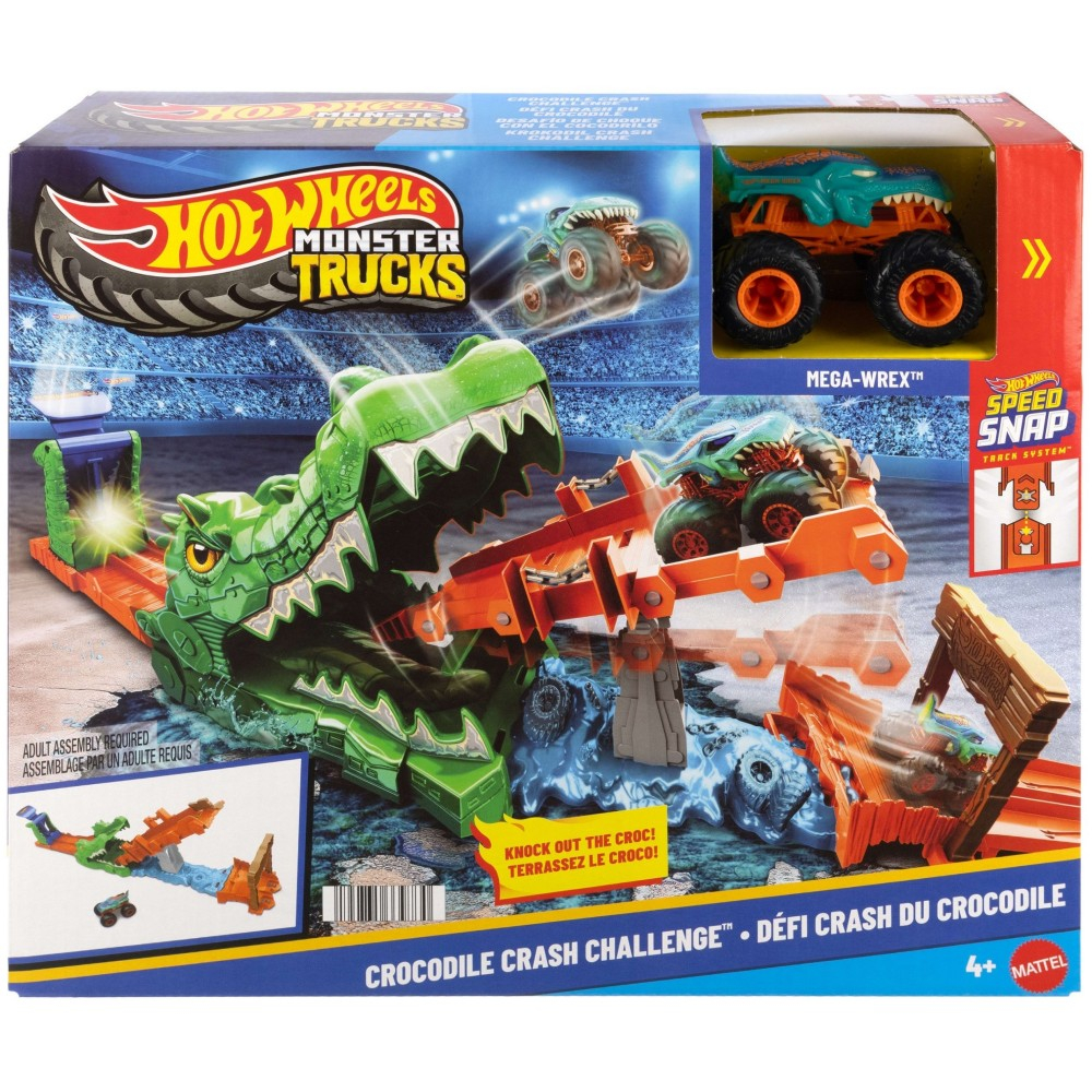 Hot Wheels Monster Trucks - Гоночная трасса КРОКОДИЛЬ + машина JJN45