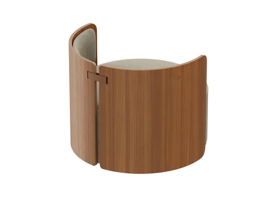 Кресло крутящееся Lagom 800 (серо-зеленый FiberGuard, орех)