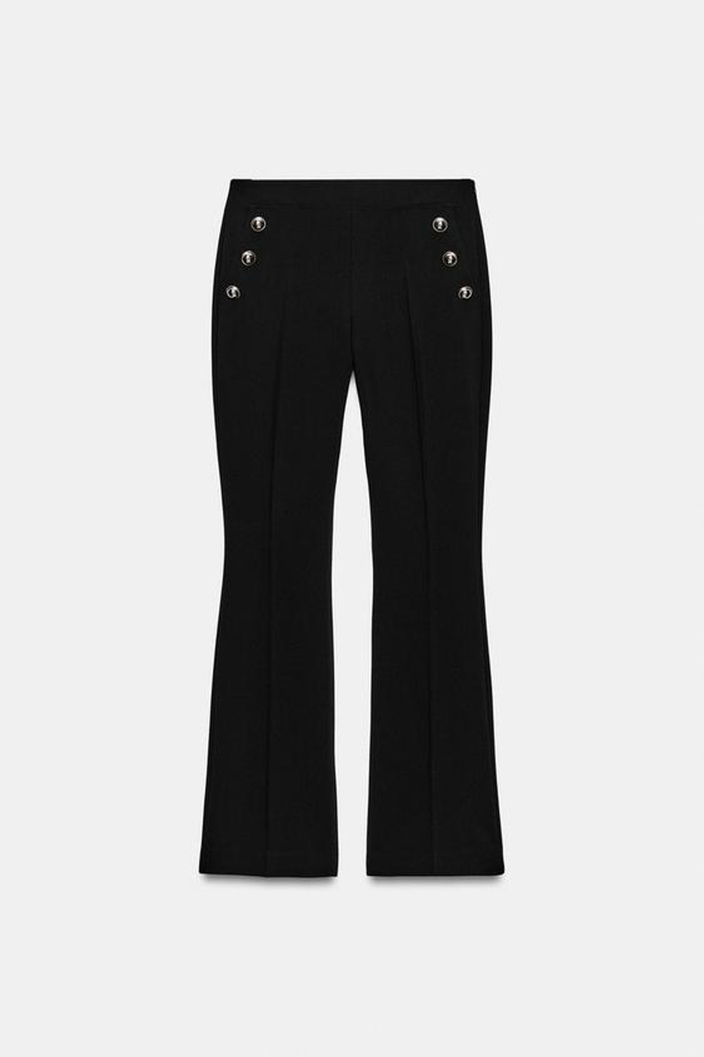 ZARA БРЮКИ FLARE НА ПУГОВИЦАХ, ЧЕРНЫЙ