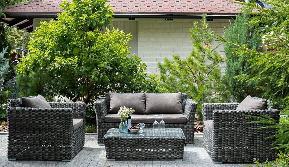 "Капучино Cингл" лаунж-зона из искусственного ротанга, цвет графит