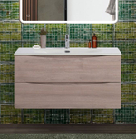 Тумба с раковиной подвесная BelBagno MARINO-CER-N-1000-2C-SO-RG-P Rovere Grigio, раковина белая BB-8099-100