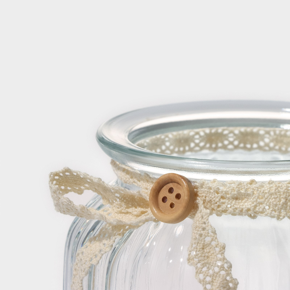 Банка стеклянная для сыпучих продуктов с керамической крышкой Ёжик в золотом, 600 мл