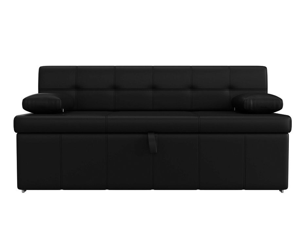 Диван кухонный прямой Лео, Черный, Экокожа, 28655