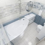 Ванна Бриз-правая 150х95 Экстра в комплекте (с сифоном) + каркас