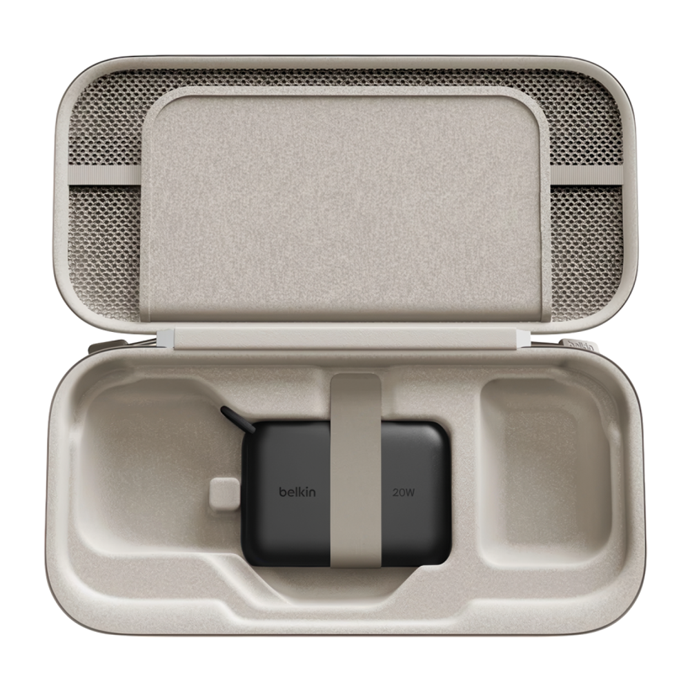 Тканевый чехол Belkin Gaming Charging Case для Nintendo Switch 2 Водостойкий гибридный чехол из полиэстера с ремешком-ручкой. Вмещает до двенадцати картриджей с играми. Есть кармашек для AirTag