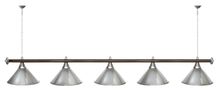 Лампа STARTBILLIARDS 5 пл. (плафоны антик медь,штанга голубая,фурнитура золото)