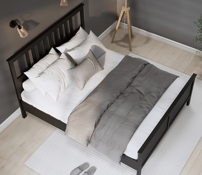 Двуспальная кровать, Хемнэс/Кымор, 180х200см, черный