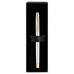 Ручка перьевая Luxor "Trident" синяя, 0,8мм, корпус серебро/золото, футляр