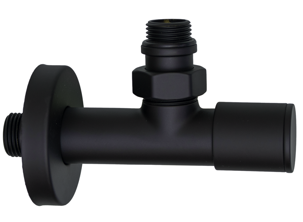 Кран для ПС УГЛОВОЙ 1/2ш х 1/2ш ДЛ. (ЧЕРНЫЙ) ViEiR  (30/1пар)