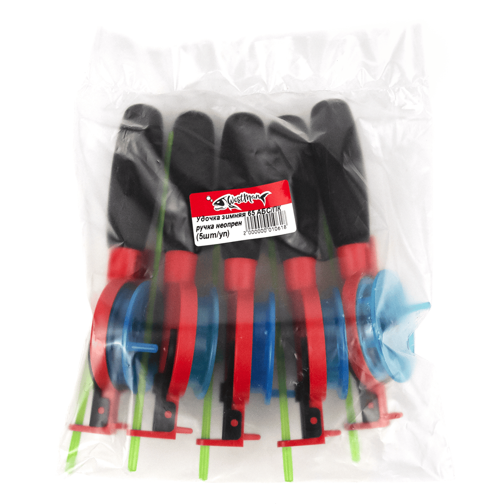 Удочка зимняя WestMan 65АБС/ПК, неопреновая ручка (38см, 5шт/уп)